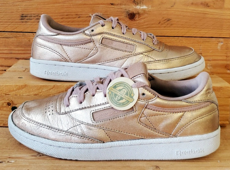 Reebok Club C 85 Low Leather Trainers UK6/US8.5/EU39 BS7899 Melted Metal