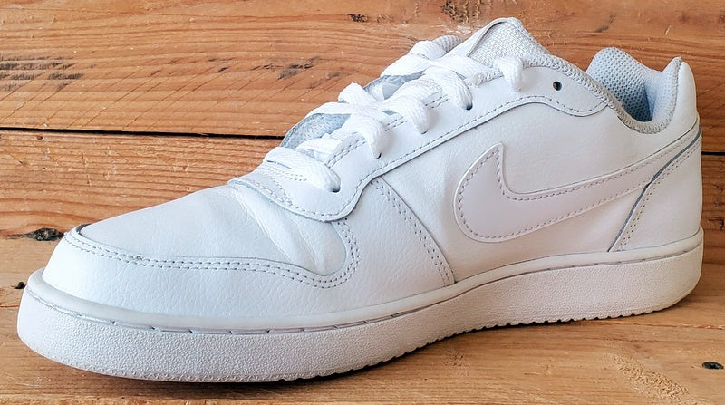 Nike Ebernon Low Leather Trainers UK8/US9/EU42.5 AQ1775-100 Triple White