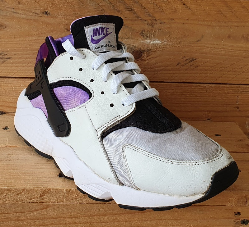 Nike AIr Huarache Leather Trainers UK10/US11/EU45 DD1068-108 White/Hyper Grape