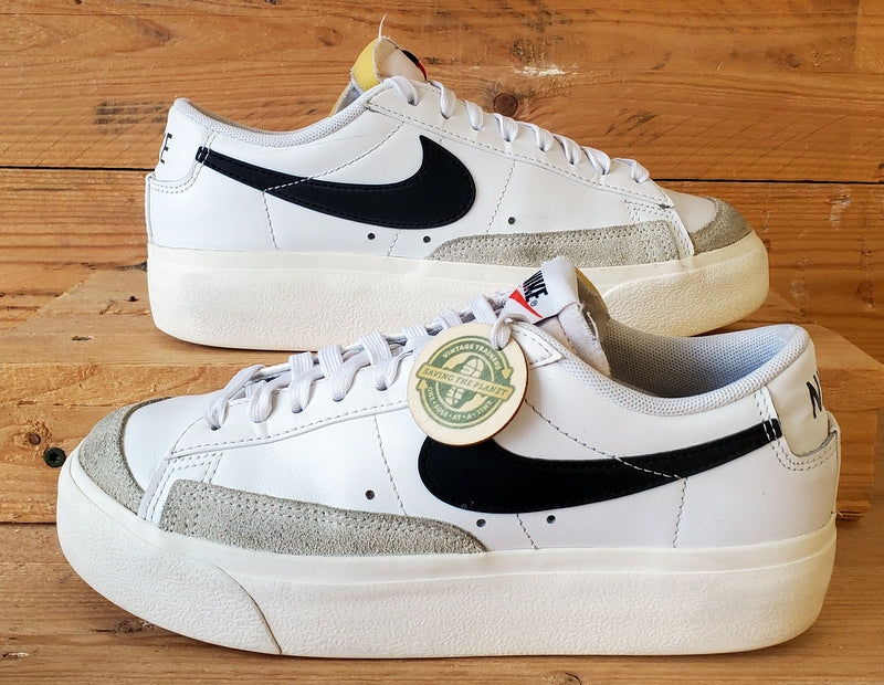 Nike Blazer Platform Low Leather Trainers UK4.5/EU7/EU38 DJ0292-101 White/Black