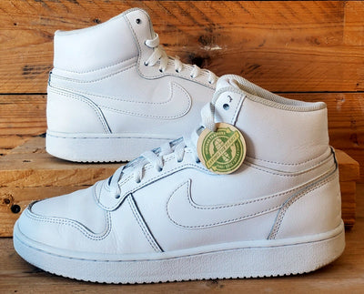 Nike Ebernon Mid Leather Trainers UK6/US7/EU40 AQ1773-100 Triple White