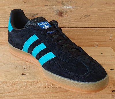 Adidas Gazelle Indoor Low Suede Trainers UK8/US8.5/EU42 EE5732 Black/Aqua/Gum