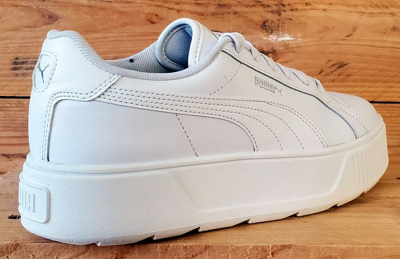 Puma Karmen Platform Low Leather Trainers UK6.5/US9/EU40 384615-01 Triple White