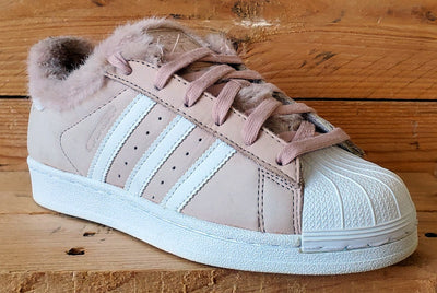 Adidas Superstar Low Suede Trainers UK4/US5.5/EU36.5 BB6371 Fur Pink/White