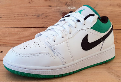 Nike Air Jordan 1 Leather GS Trainers UK4.5/US5Y/EU37.5 553560-129 White Green