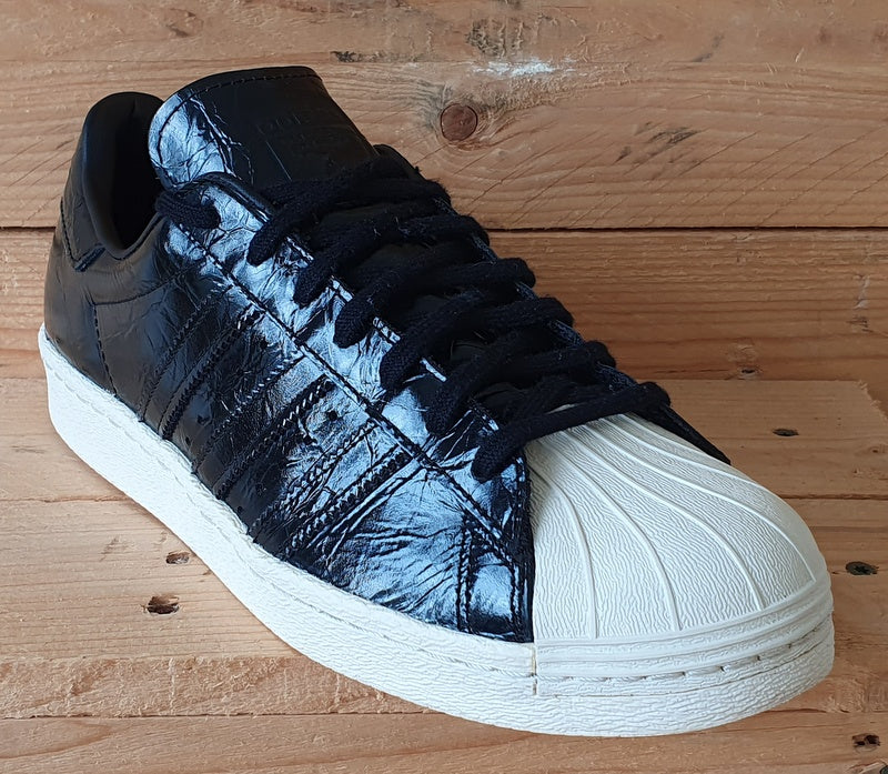 Adidas Superstar 80s Low Leather Trainers UK8/US9.5/EU42 BB2055 Core Black